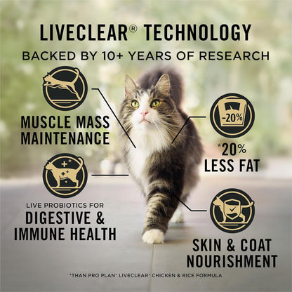 Liveclear Cat Food Weight Management and Cat Allergen Reducer Chicken and Rice Formula - 5.5 Lb. Bag