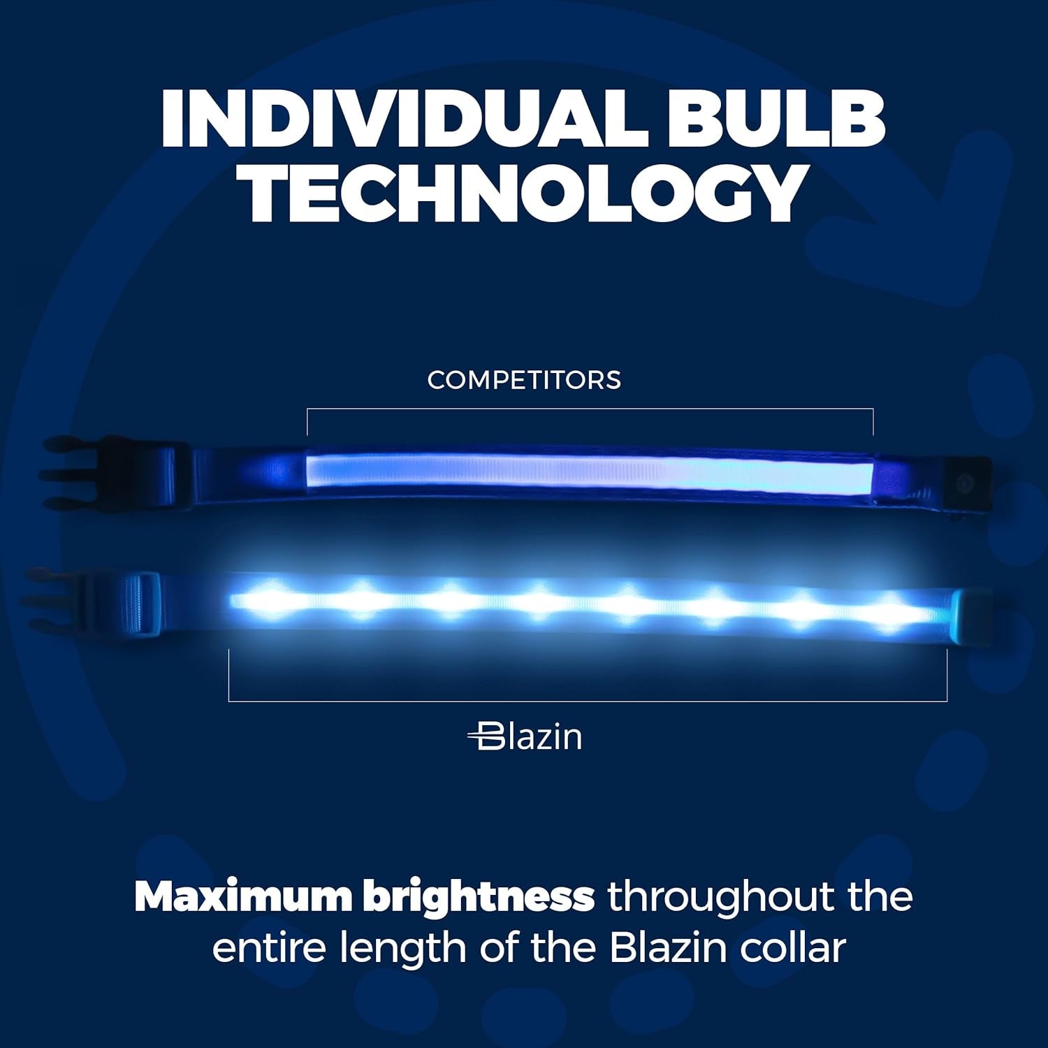 Light up Dog Collar - the Original LED Dog Collar - USB Rechargeable - Waterproof - 1,000 Feet of Visibility - Dog Collar Light for Small, Medium, Large Dogs - USA Brand