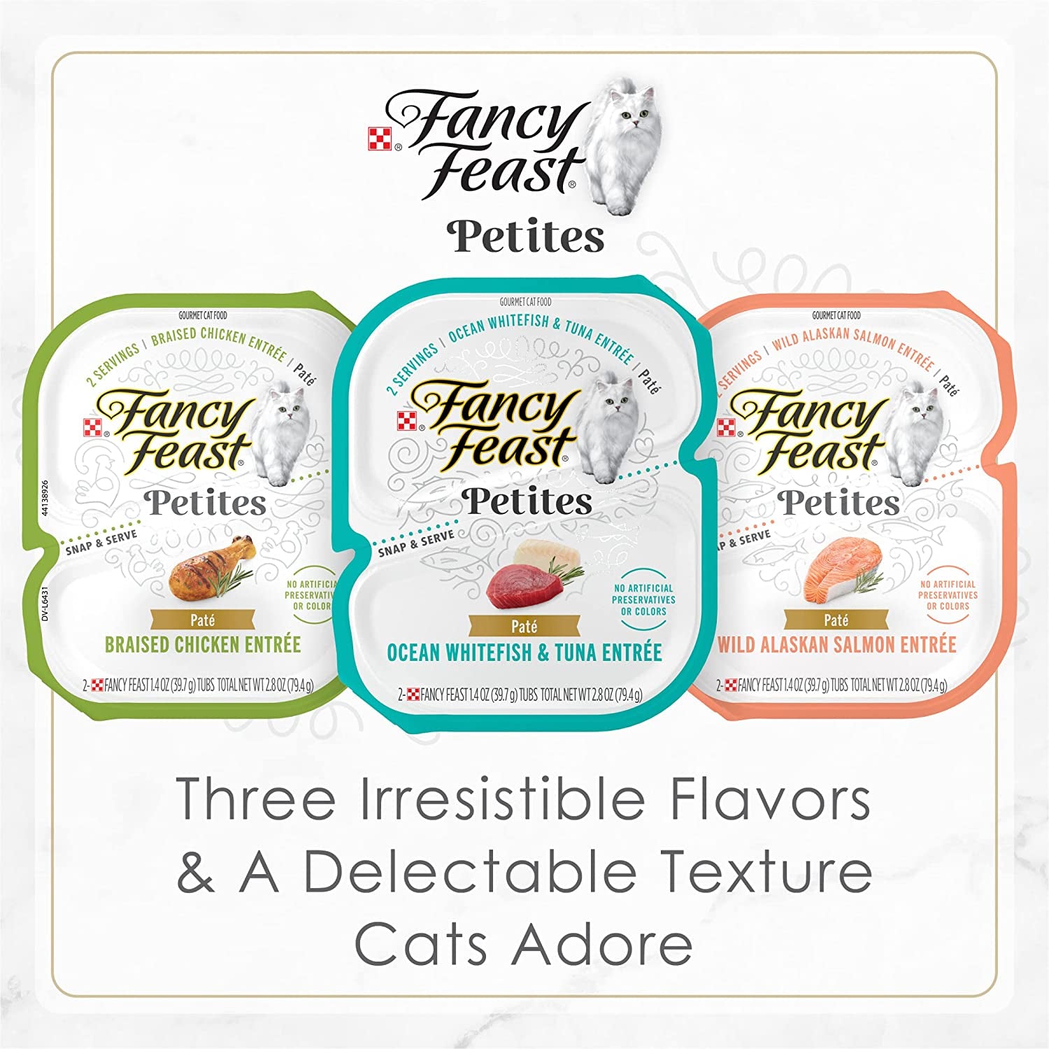 Purina  Gourmet Wet Cat Food Variety Pack, Petites Pate Collection, Break-Apart Tubs, 24 Servings - (Pack of 12) 2.8 Oz. Tubs